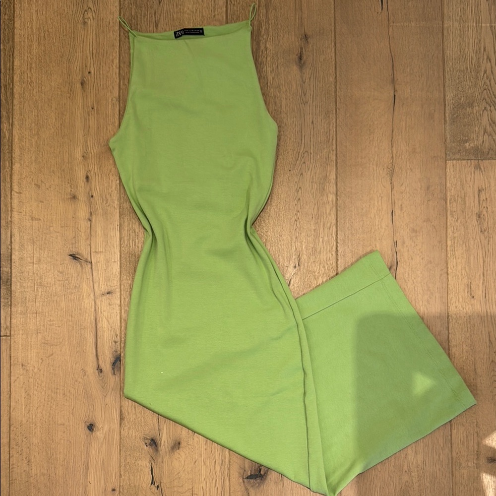 Zara Lime Green Midi Dress